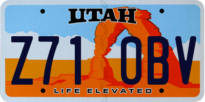 UT license plate Z710BV