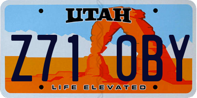 UT license plate Z710BY