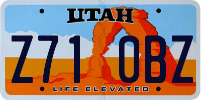 UT license plate Z710BZ