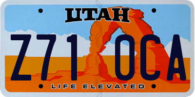 UT license plate Z710CA