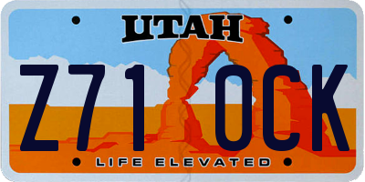 UT license plate Z710CK