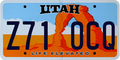 UT license plate Z710CQ