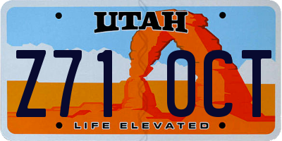 UT license plate Z710CT