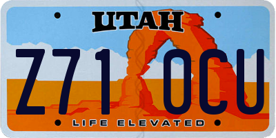 UT license plate Z710CU