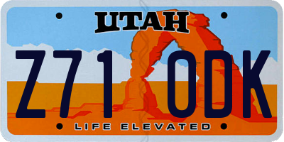 UT license plate Z710DK