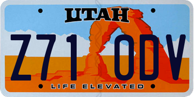 UT license plate Z710DV