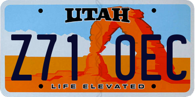 UT license plate Z710EC