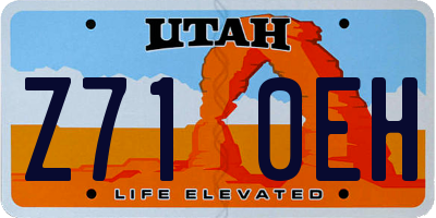 UT license plate Z710EH