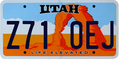 UT license plate Z710EJ
