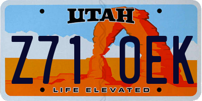 UT license plate Z710EK