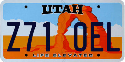 UT license plate Z710EL