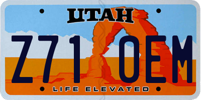 UT license plate Z710EM
