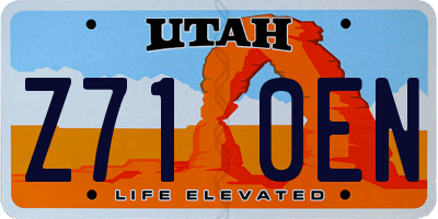 UT license plate Z710EN