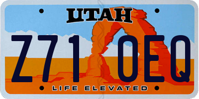 UT license plate Z710EQ