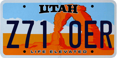 UT license plate Z710ER