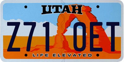UT license plate Z710ET