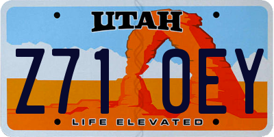 UT license plate Z710EY