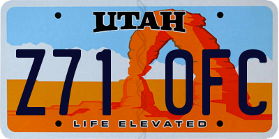 UT license plate Z710FC