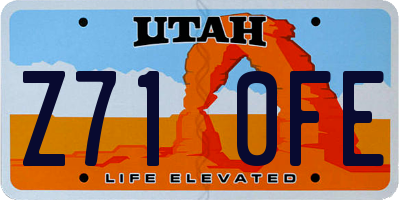 UT license plate Z710FE