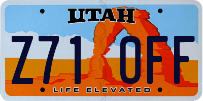 UT license plate Z710FF