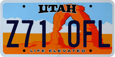 UT license plate Z710FL