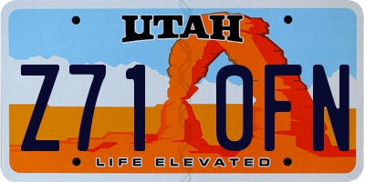 UT license plate Z710FN