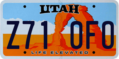 UT license plate Z710FO