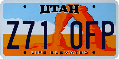 UT license plate Z710FP