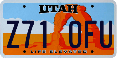 UT license plate Z710FU