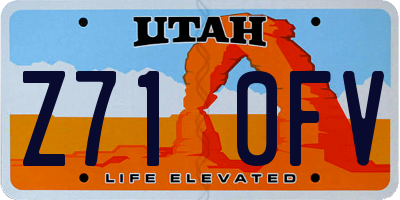 UT license plate Z710FV