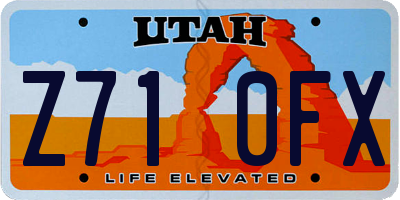 UT license plate Z710FX