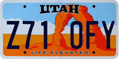 UT license plate Z710FY