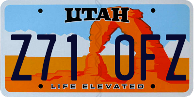 UT license plate Z710FZ