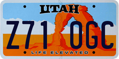 UT license plate Z710GC