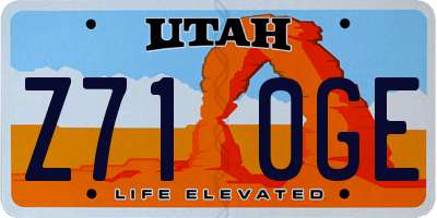 UT license plate Z710GE