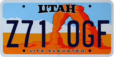 UT license plate Z710GF