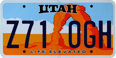 UT license plate Z710GH