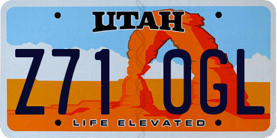 UT license plate Z710GL