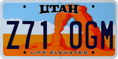 UT license plate Z710GM
