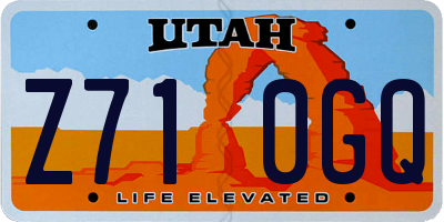 UT license plate Z710GQ
