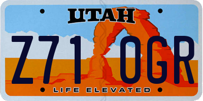 UT license plate Z710GR