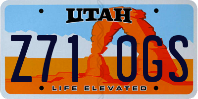 UT license plate Z710GS