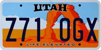 UT license plate Z710GX