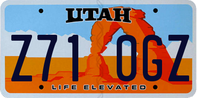 UT license plate Z710GZ