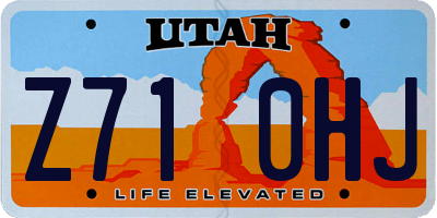 UT license plate Z710HJ