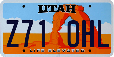 UT license plate Z710HL