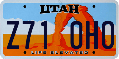 UT license plate Z710HO