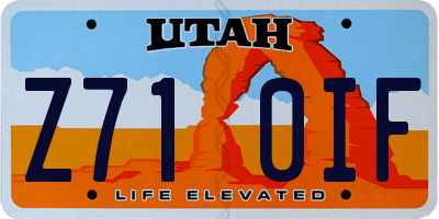UT license plate Z710IF