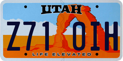 UT license plate Z710IH