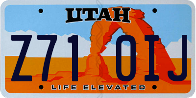 UT license plate Z710IJ